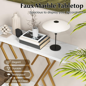 Faux Marble Console Table Foyer Table Entryway Hallway Table Side Table