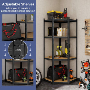 Giantex 4-Tier Corner Shelving Unit, Adjustable Garage Storage Utility Rack