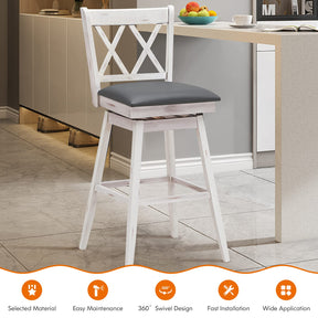 Giantex Set of 2 Bar Stool, Counter Height Barstool W/Foot Rest Upholstered Cushion