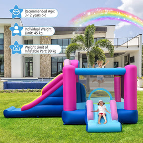 Inflatable Bounce House with Long Slides and Jumping Area