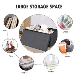 Giantex Storage Ottoman, Upholstered Chest Bench w/Storage Space