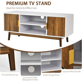 Giantex 2-Door TV Stand for Flat Screen TVs up to 50”, Entertainment Center w/Open Storage Shelf