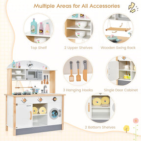 HONEY JOY Kids Wooden Kitchen Playset