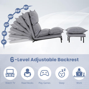 Giantex Modern Armless Accent Chair w/Ottoman
