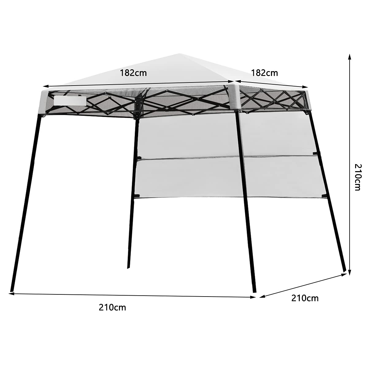 2.1m x 2.1m Slant Leg Pop-up Canopy, Outdoor Tent for Sun Protection