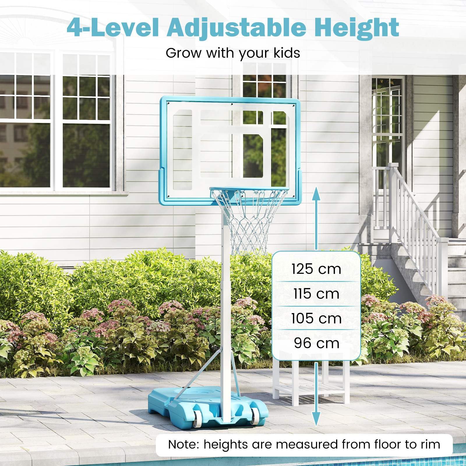 Pool Basketball Hoop with 82cm Shatterproof Backboard