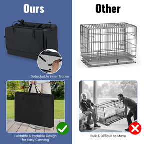 Folding Soft Dog Crate, Portable and Foldable Pet Carrying Bag