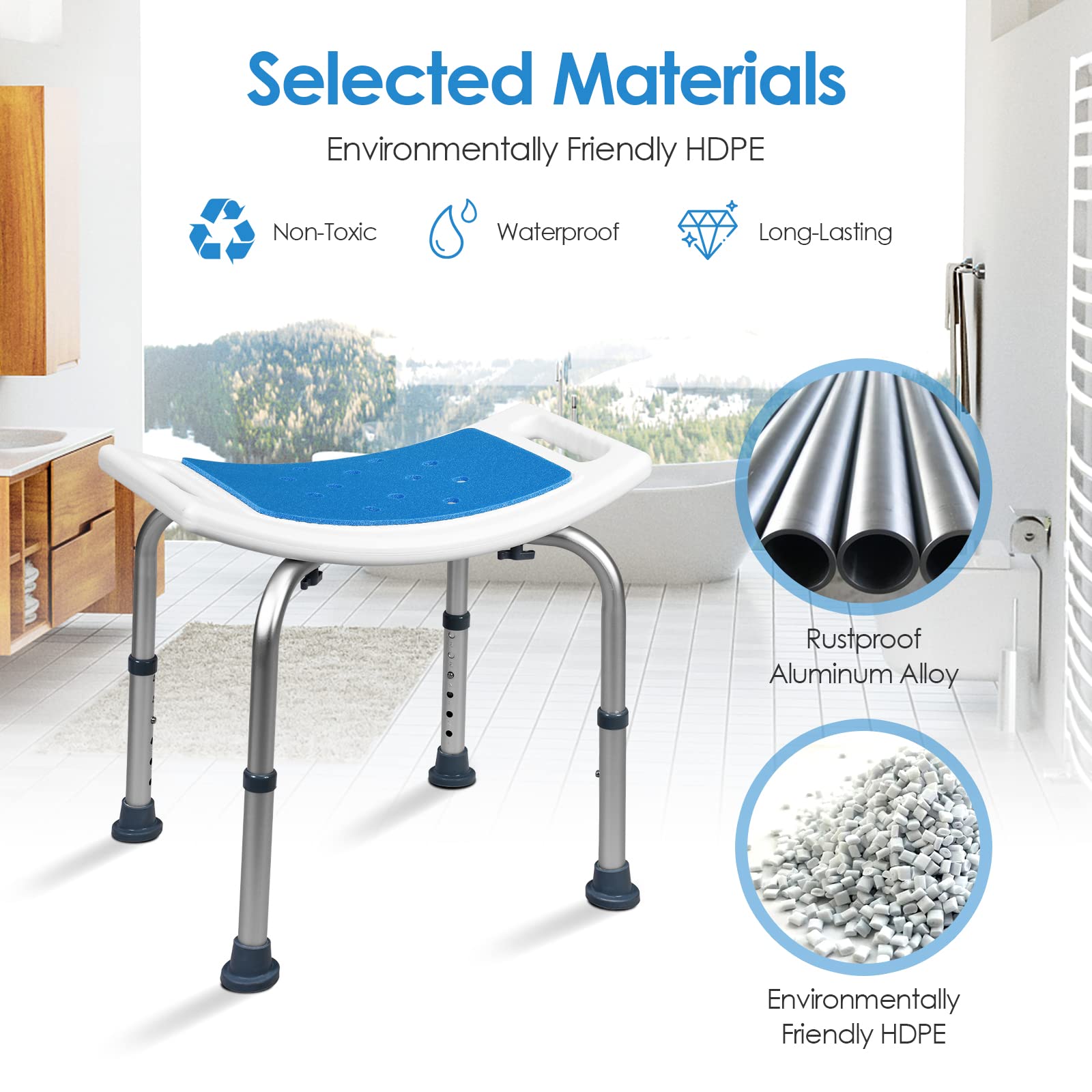 Giantex Adjustable Lightweight Shower Bench