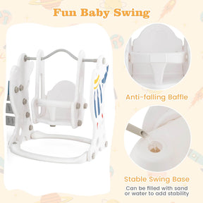 HONEY JOY Toddler Slide and Swing Set, 4-in-1 Indoor Playground