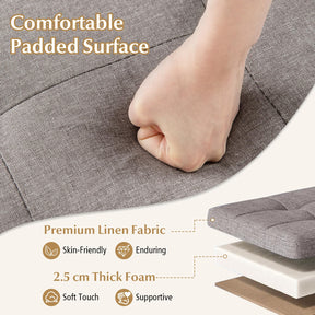 76cm Storage Ottoman Bench Linen Fabric End of Bed Bench