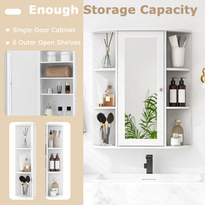 Giantex Bathroom Medicine Cabinet with Mirror, Wall Mounted Storage Cabinet w/Single Mirror Door