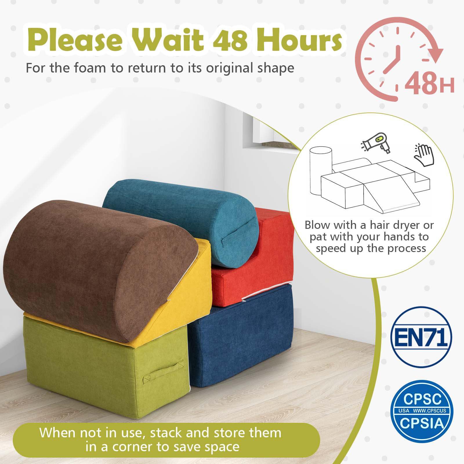 6-Piece Baby Climbing Blocks Kids Indoor Soft Play Structure