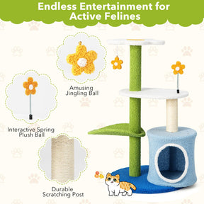4-Tier Modern Cat Tree Tower for Indoor Cats