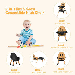 BABY JOY 5 in 1 High Chair, Convertible High Chairs for Babies and Toddlers/Booster Seat/Table and Chair Set