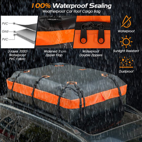 595 L Rooftop Cargo Carrier, Waterproof Car Roof Bag for All Vehicles with/Without Rack