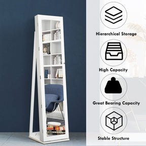 Giantex 2-in-1 Standing Jewelry Armoire w/ Higher Full Length Mirror, Lockable Jewelry Cabinet Organizer
