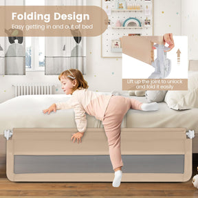 BABY JOY Bed Rail Guard for Toddlers, 180 x 55 cm Foldable Baby Bed Rail