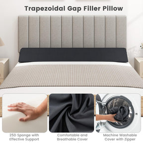 Giantex Full Bed Wedge Pillow for Headboard Gap, Headboard Pillow w/ 2 Storage Pockets