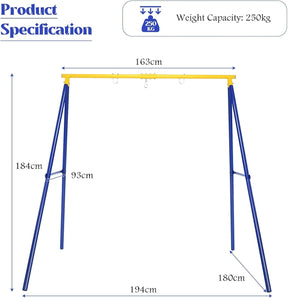 Heavy Duty Steel Swing Frame, 1.8M Large A-Frame Swing Stand w/Ground Stakes