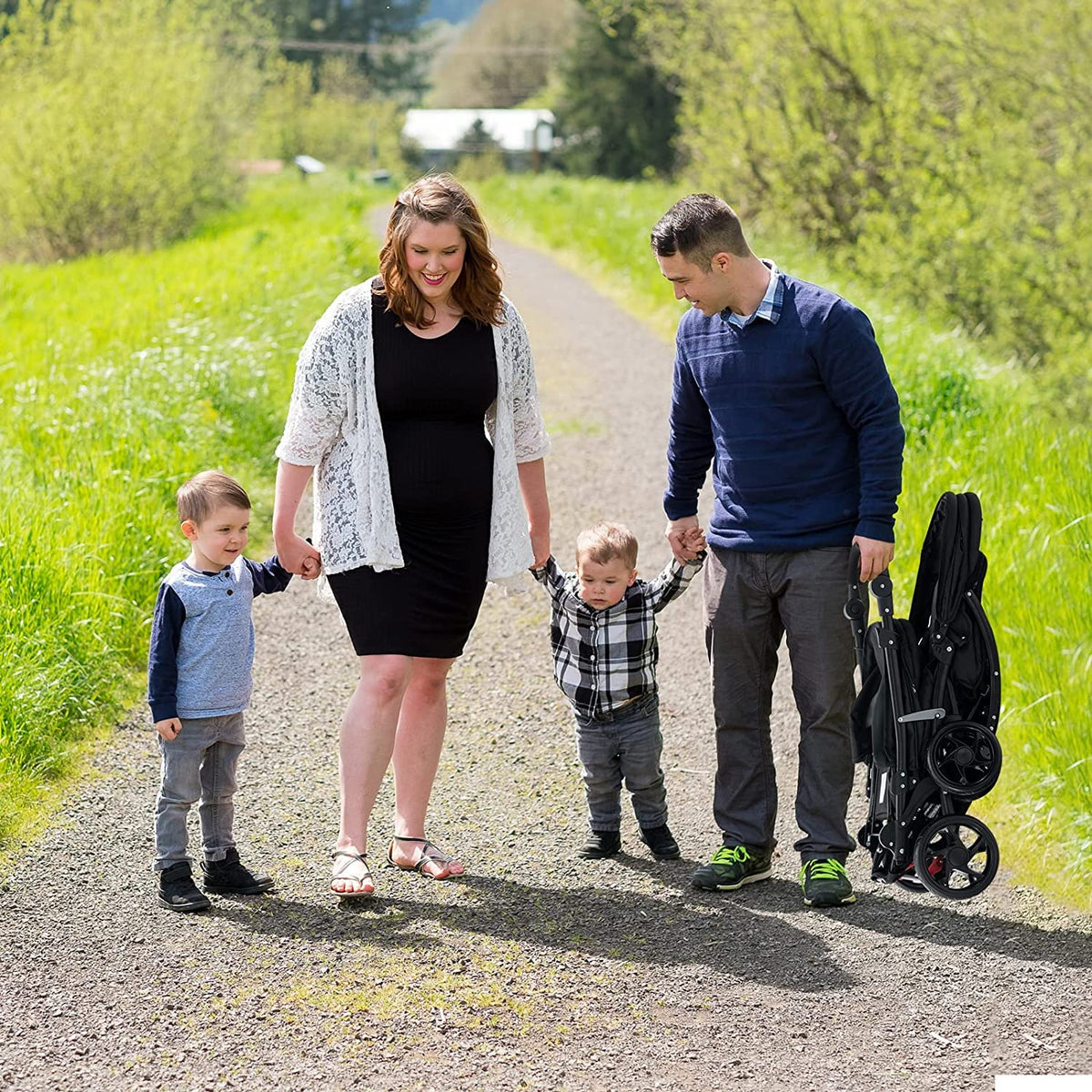 BABY JOY Foldable Tandem Stroller
