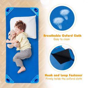 HONEY JOY Kids Stackable Naptime Cot, Toddler Daycare Rest Mat w/Detachable Oxford Fabric, Space Saving