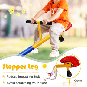 Kids Seesaw, Swivel Teeter Totter Playground Equipment for Children w/360 Degree Rotation, Stopper Leg