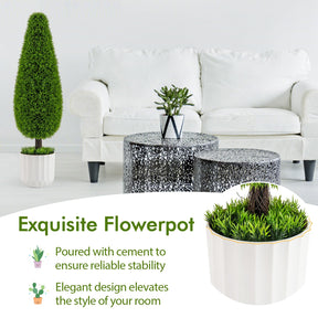 90cm Artificial Cedar Teardrop Shaped Bush Potted Topiary Plant for Home 2 Pack