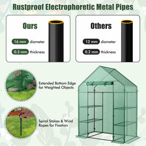 194cm Garden Greenhouse 3-Tier Waterproof Anti-UV Tarpaulin for Flower