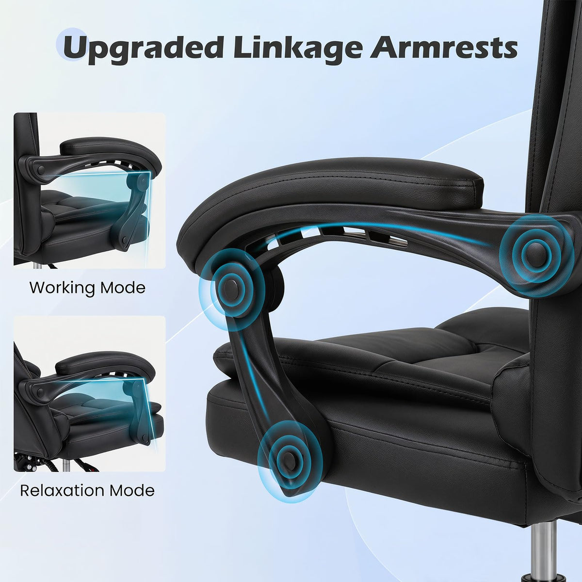 Executive Chair, Big High Back Office Chair with Linkage Armrests, Adjustable Height and Backrest