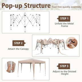 4 x 3.5 m Hexagonal Pop-Up Canopy Tent, Heavy-Duty Height Adjustable Gazebo Shelter