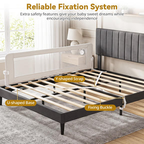 Foldable Baby Rail Guard, 180 cm Long Swing Down Bed Rail for Toddlers