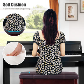 Giantex Piano Bench Stool w/Padded Cushion & Music Storage, Perfect for Home Use
