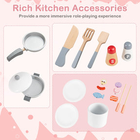 Kids Little Chef Play Kitchen Set, Role Play Pretend Kitchen w/Range Hood