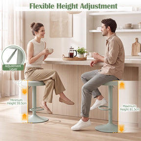 Bar Stools Set of 2, Kitchen Bar Stools w/Height Adjustment