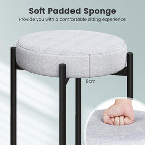 Bar Stools Set of 4 Home Upholstered Stools w/ Metal Legs & Anti-slip Foot Pads