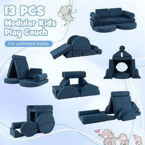 13 PCS Modular Kids Play Couch for Nursery Playroom Bedroom Living Room