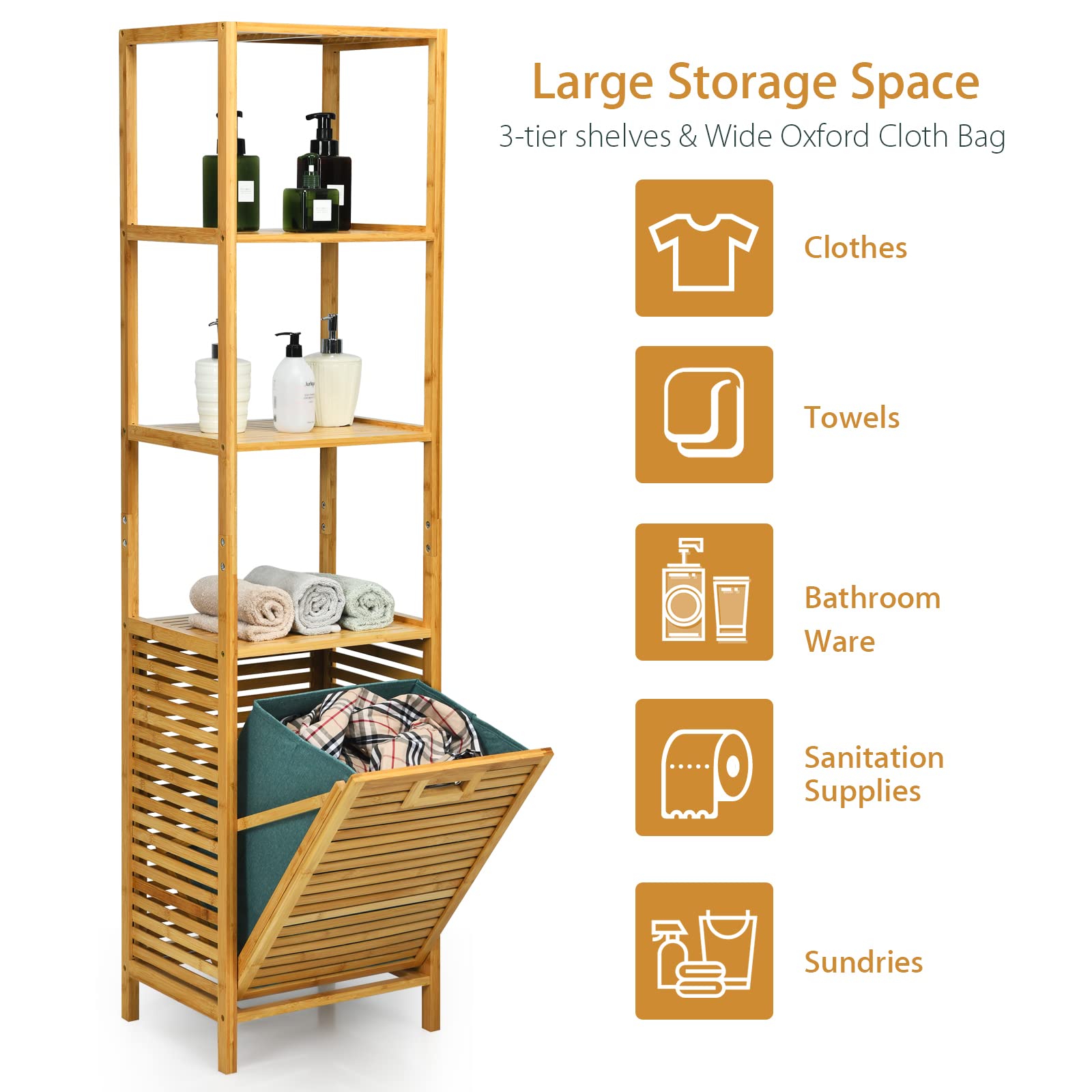 Giantex Bathroom Tilt-out Laundry Hamper