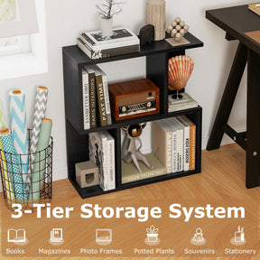 3-Tier Bookshelf, Display Shelf for Small Space