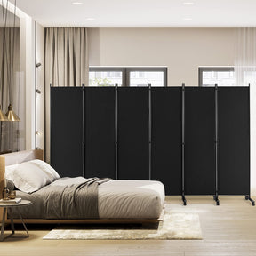Giantex 6-Panel Folding Room Divider, 1.72m Rolling Privacy Screen with Lockable Wheels