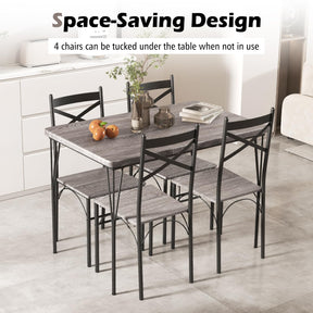 Giantex 5-Piece Dining Table Set, Modern Rectangular Dining Table & 4 Dining Chairs Set