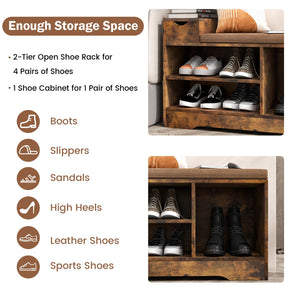 Giantex Storage Shoe Bench with Removable Cushion, Giantex Storage Shoe Bench with Removable Cushion & 1 Storage Drawer