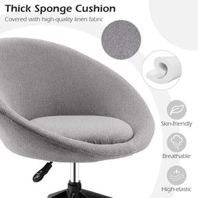 Giantex Modern Swivel Accent Chair, Round Back Desk Chair, Height Adjustable Home Office Chair