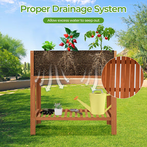 Giantex Raised Garden Bed Outdoor, Elevated Fir Wood Garden Box with Legs