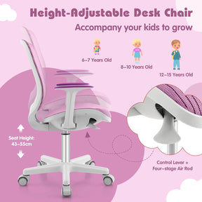 Ergonomic Children Study Computer Chair, Mesh Swivel Task Student Chair 6-15 Years for Home School Office