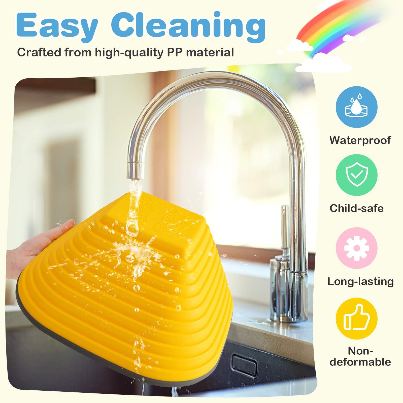 11 Pieces Stepping Stone with Full Non-Slip Rim for Kids