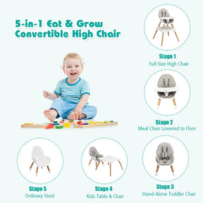 5 in 1 High Chair, Convertible High Chairs for Babies and Toddlers/Booster Seat/Table and Chair Set
