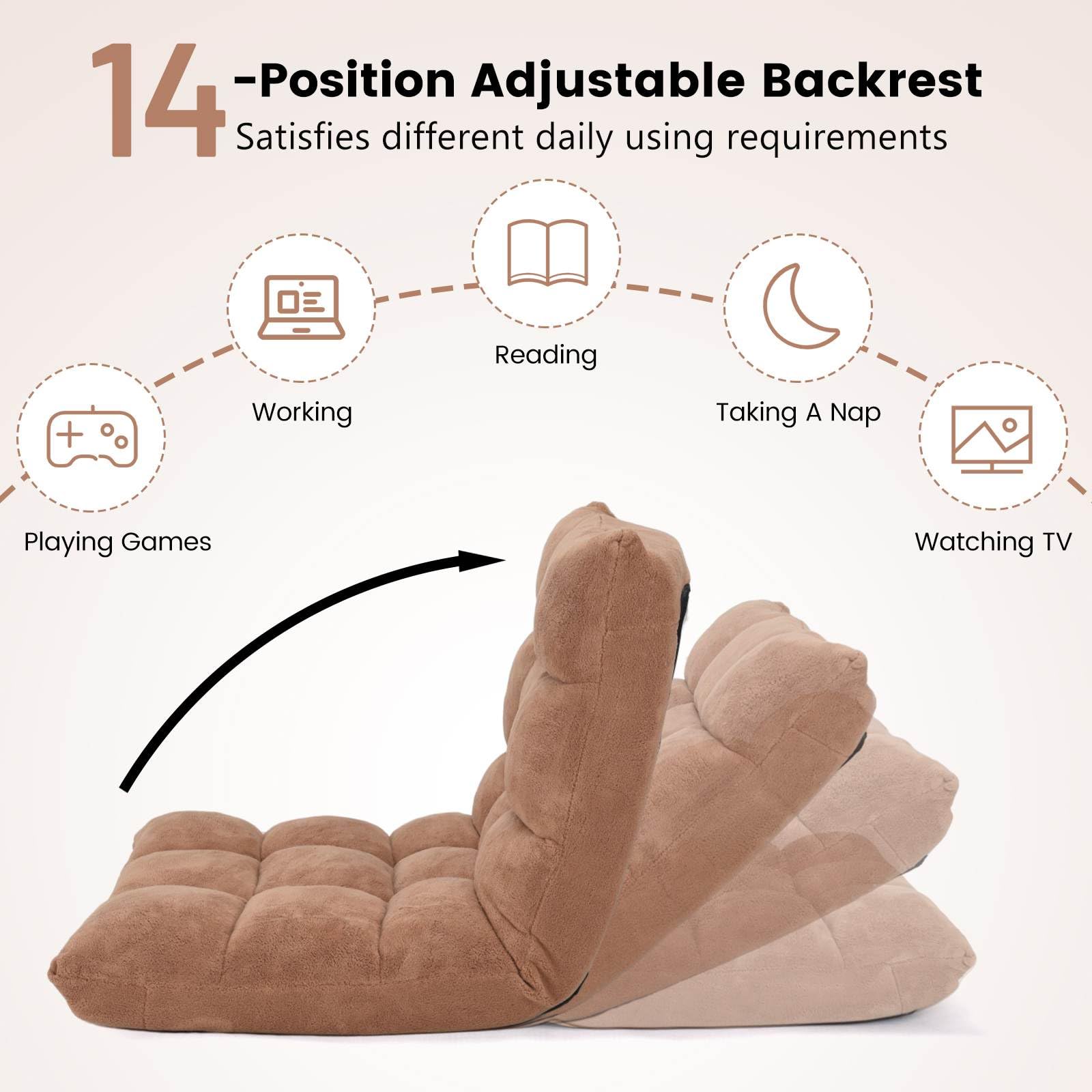 Giantex Adjustable 14-Position Memory Foam Floor Chair