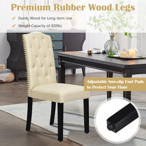Giantex 2 Pcs Dining Chairs Tufted Upholstered Seat