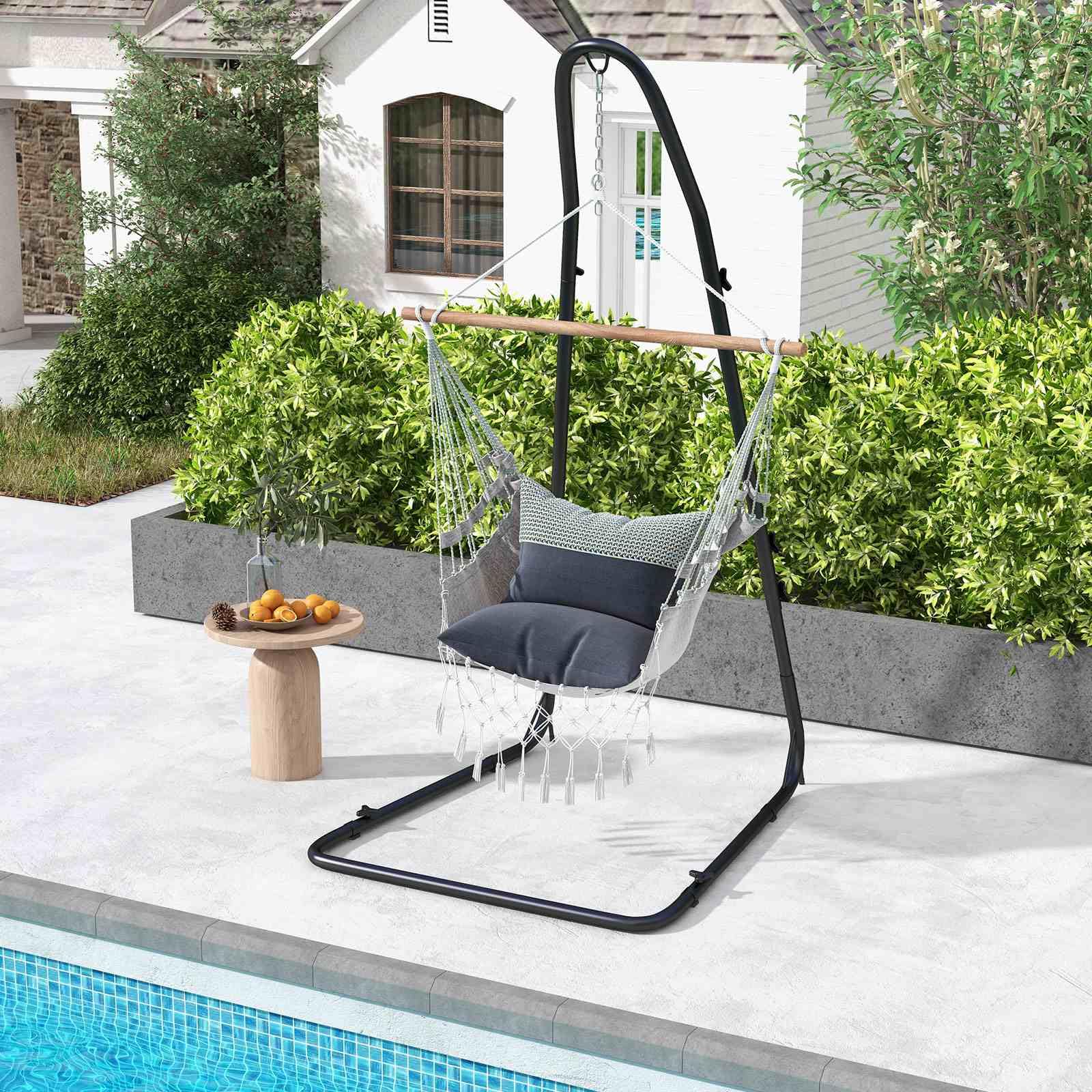 Hammock Chair Stand, Adjustable Swing Chair Stand with Heavy-Duty Steel Frame