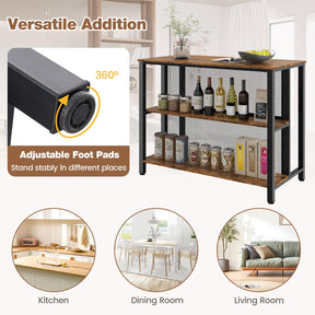 Giantex 91 cm Tall Bar Table with Storage 3-Tier Wine Bar Unit Table with Open Shelves